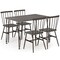 5-Piece Dining Table Set for 4, Wooden with 360° Swivel Feet, Space-Saving Design for Small Spaces